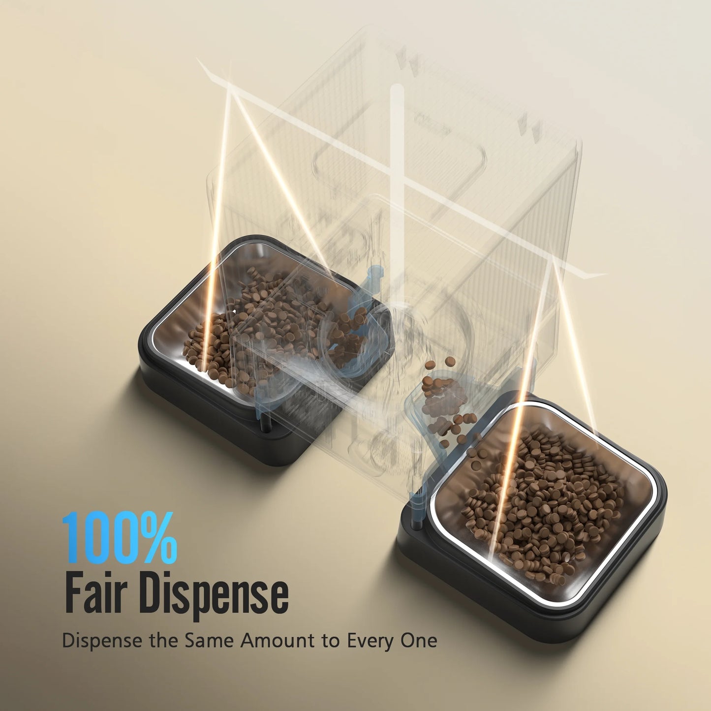 5L/20 Cups Automatic Cat Feeder with 5G Wifi & APP Control, PRO Double Bowl Cat Food Dispenser with 1 Desiccant Bag, Timed Automatic Pet Feeder for 2 Cats/2 Small Dogs - Black