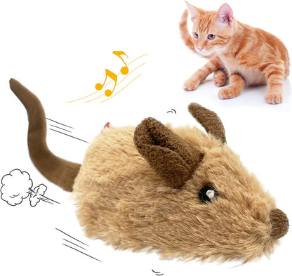 Interactive Moving Mouse Cat Toy with Realistic Squeaky Sound, Automatic Mouse Toys for Indoor Cats, Electronic Mouse Toy