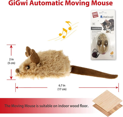 Interactive Moving Mouse Cat Toy with Realistic Squeaky Sound, Automatic Mouse Toys for Indoor Cats, Electronic Mouse Toy